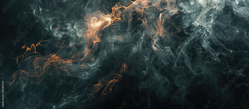 Leinwandbilder abstract smoke texture over black. fog in the darkness. with copy space image. place for adding text