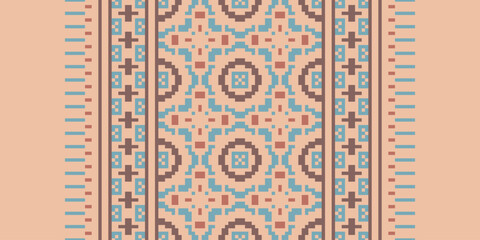 Native American Ethnic style abstract Navajo geometric tribal vector seamless pattern background.