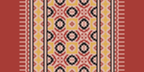 Native American Ethnic style abstract Navajo geometric tribal vector seamless pattern background.