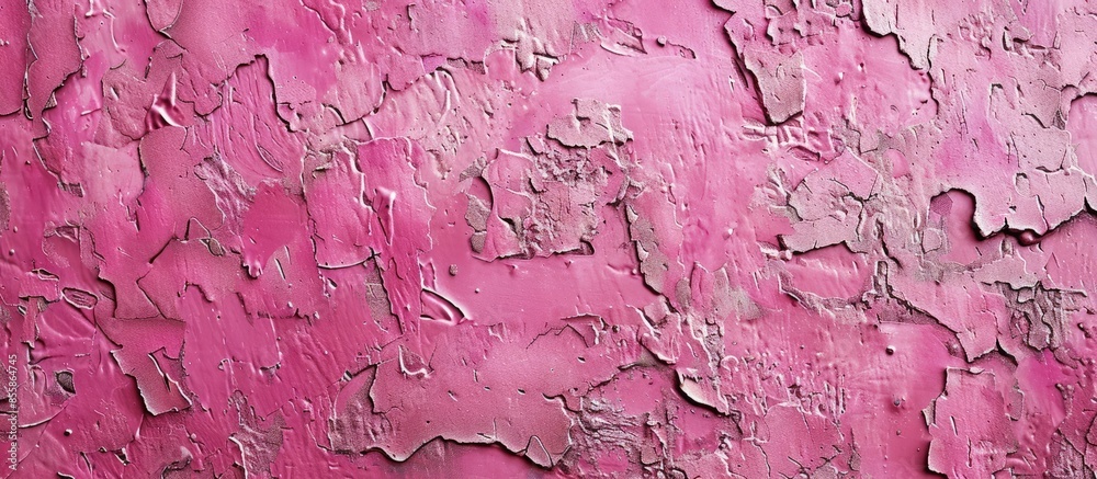 Poster texture stain of plastered on pink cement wall, surface rough of concrete wallpaper background. with