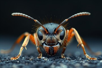 A Close-up Portrait of a Curious Ant