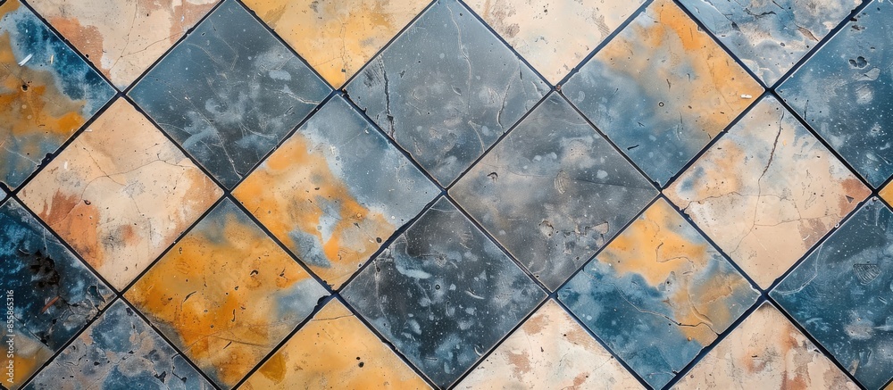 Poster Pattern of floor tile. with copy space image. Place for adding text or design