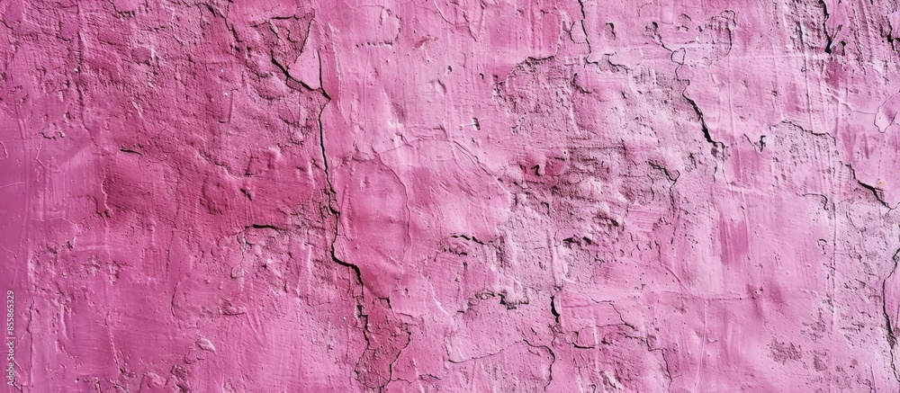 Aufkleber texture stain of plastered on pink cement wall, surface rough of concrete wallpaper background. with