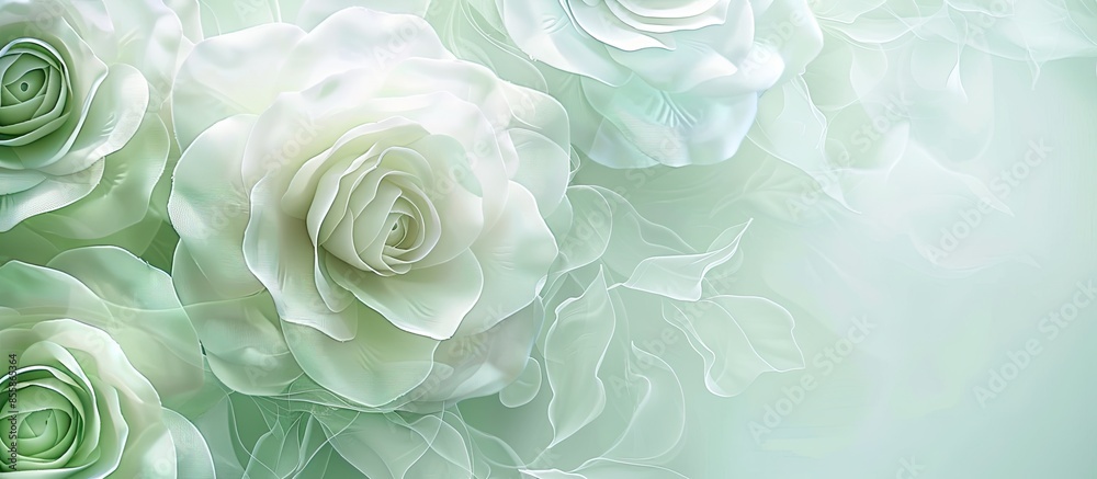 Poster Green abstract rosette pastel background Abstract  Business. with copy space image. Place for adding text or design
