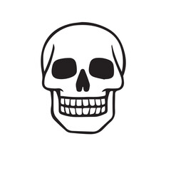 Fototapeta premium Black silhouette of a human skull.