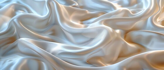Obraz premium An abstract background with soft, waving white satin fabric creating a texture full of elegance and fluidity