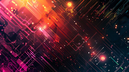 Fototapeta premium technology and finance banner