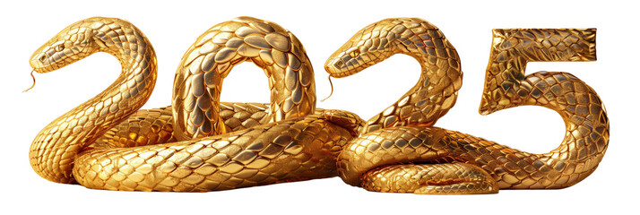 Obraz premium Happy New Year 2025. New Year's number 2025 in the shape of a snake