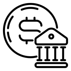 bank icon, line icon style