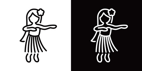 シンプルなフラダンスのラインアイコン