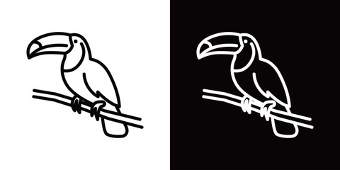 シンプルなオニオオハシのラインアイコン