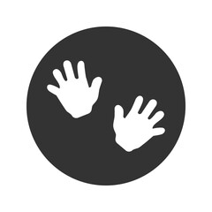 Baby hands print icon isolated on white background. Set icons colorful square buttons. Vector Illustration