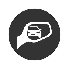 Obraz premium Car mirror icon in modern flat style sign
