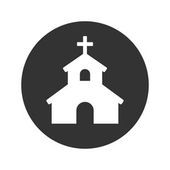 Church icon design trendy illustration. flat sign