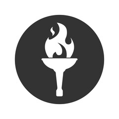 Torch icon vector illustration glyph style design. isolated on white background