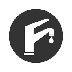 Water tap icon vector. Dripping tap with drop icon. Faucet icon