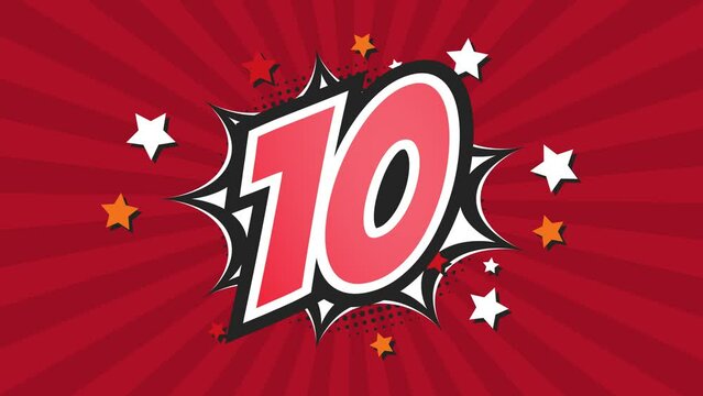 Animation of Number 10 - Ten - 10th tenth