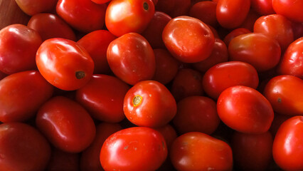 Fresh Red tomatoes on the market display