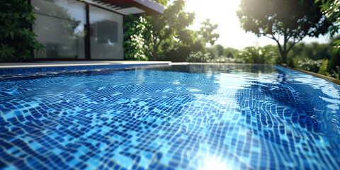 Luxury swimming pool. Summer vacation concept