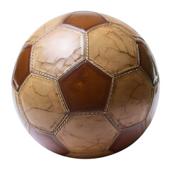 soccer ball isolated, vintage 3D illustration on transparent background