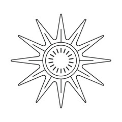 Line art sun design vector icon style