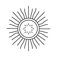 Line art sun design vector icon style