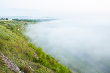 Very beautiful landscape with fog in Europe