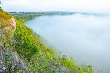 Very beautiful landscape with fog in Europe