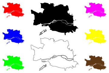 Kaliningrad City (Russian Federation, Russia) map vector illustration, scribble sketch City of Kaliningrad map