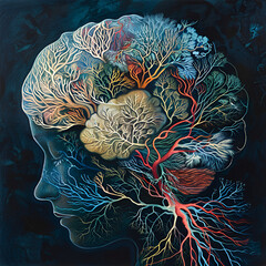 Conceptual Illustration of Human Brain with Tree-like Neural Network