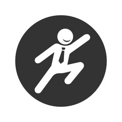 Success Icon Symbol icon. Premium Quality Isolated Jumping Human Element In Trendy Style Vector