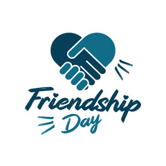 Happy friendship day typography holiday celebration art illustration dark and light very dark blue with white background for poster banner greeting card print