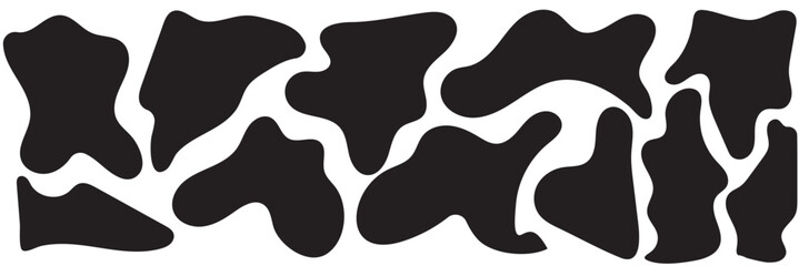 Blob shape organic set. Collection from abstract forms for design and paint. Different drops in modern style. Liquid silhouette drop in modern style.