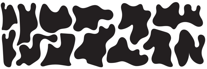 Blob shape organic set. Collection from abstract forms for design and paint. Different drops in modern style. Liquid silhouette drop in modern style.