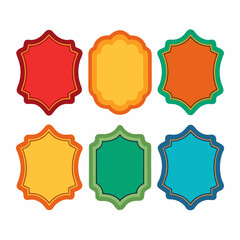 Fototapeta premium A variety of colorful labels displayed on a white background