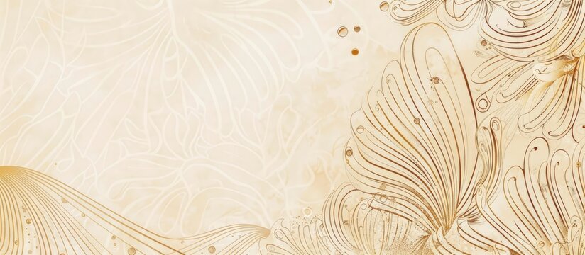 Graphic wedding invitation with pattern a la peacock tail. Background in light brown colors. Can be used for different kinds of invitations. Copy space image. Place for adding text and design