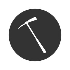 Pick axe tool icon mining pictogram vector illustration sign
