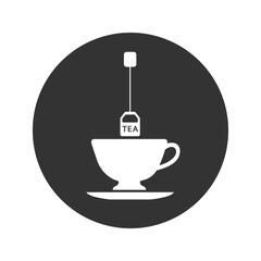 Tea bag icon, silhouette, sign on white background vector