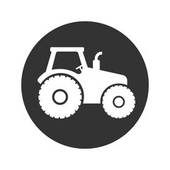 Tractor icon in modern flat style sign