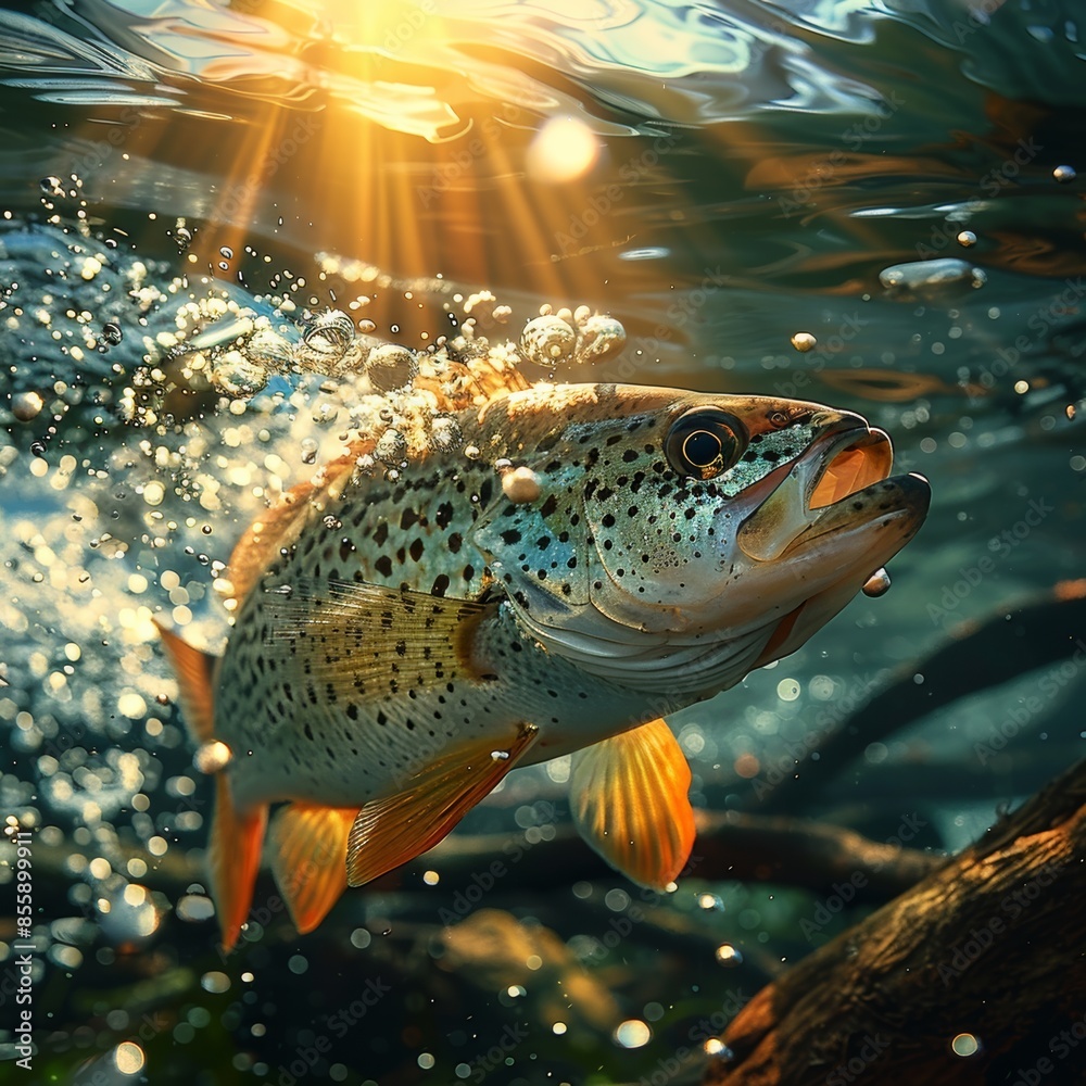 Wall mural Best Time for Crappie Fishing 