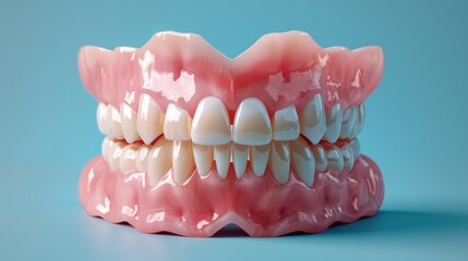 Obraz premium photo of false teeth, clean background 