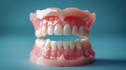 Obraz premium photo of false teeth, clean background 