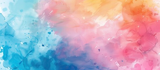 Fototapeta premium Watercolor set Isolated on pastel background . Copy space image. Place for adding text and design