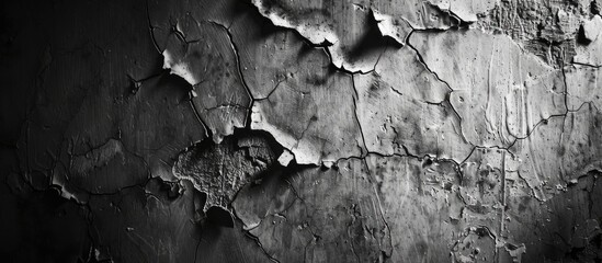 Close up details shot wall texture in black and white shade light. Copy space image. Place for adding text and design