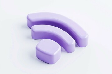 Fototapeta premium 3D wifi icon an purple color