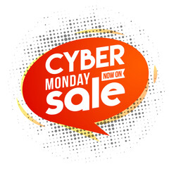Now On Cyber Monday Sale template or flyer design in retro style.