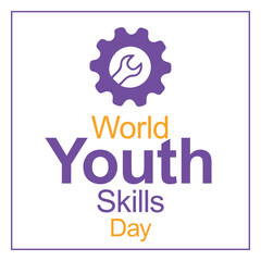 World youth skills day vector design or illustration. 15 July design. Eps file.