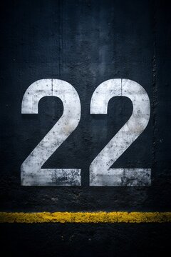 the number 22 is printed with white ink