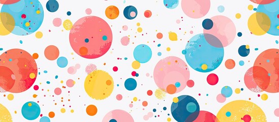 Seamless pattern with colorful circles with circle sprinkles. Beground textures for your designs (wrapping paper, fabric, wallpaper). Copy space image. Place for adding text and design