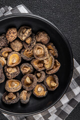 dried mushroom shiitake food snack on the table copy space food background rustic top viewvegan food